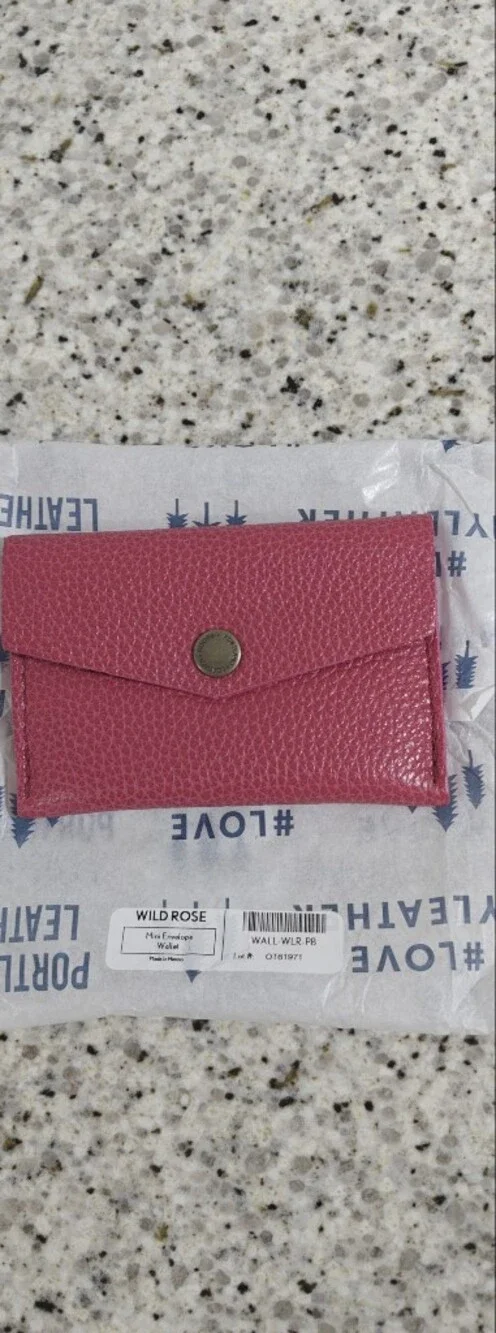 Portland leather Mini Envelope Wallet (wild rose pink) - Picture 1 of 4